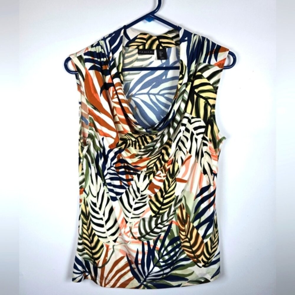 Tahari Slouch Collared Sleeveless top
